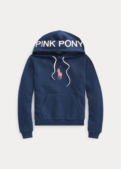 Sudaderas Con Capucha Ralph Lauren Mujer Azul Marino - Pink Pony Fleece - WEJRD5127